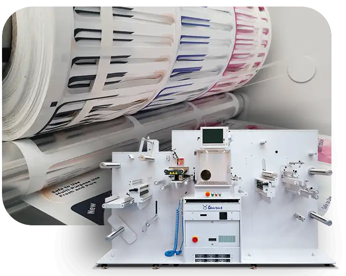 TAURUS laser label finishing system by D.P.R. srl – kiss-cutting, perforating, full cutting up to 100m/min