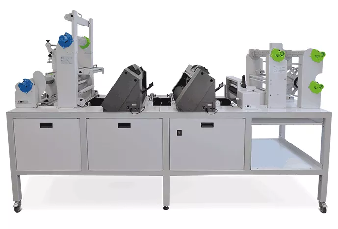 label finishing systems with double plotter